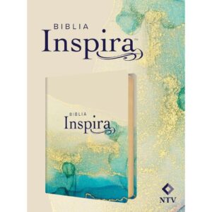 Biblia NTV Inspira oro con encuadernación en símil piel, ilustraciones para colorear