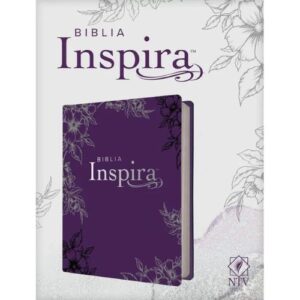 Biblia NTV Inspira lavanda con encuadernación en símil piel y diseño artístico para colorear.