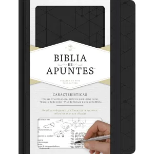 Biblia Reina Valera 1960 Apuntes negro semi piel 8.5P