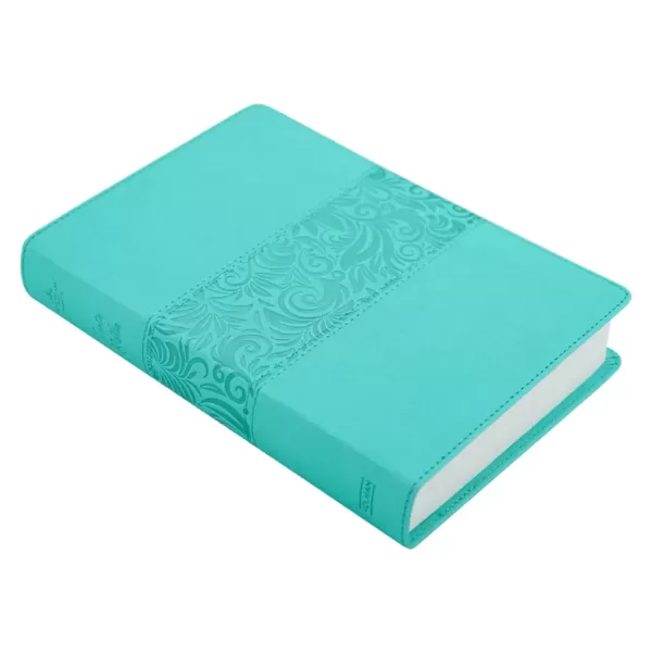 Biblia Reina Valera 1960 Regalos y premios turquesa imitación piel concordancia 8P - Imagen 2