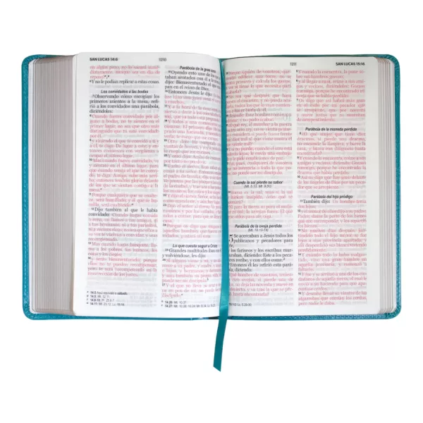 Biblia Reina Valera 1960 Regalos y premios turquesa imitación piel concordancia 8P - Imagen 3