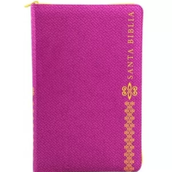 Biblia NTV Edicion ziper flores rosa semi piel 8.25P - Imagen 2