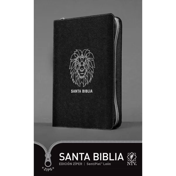 Biblia NTV Edicion ziper leon semi piel 8.25P