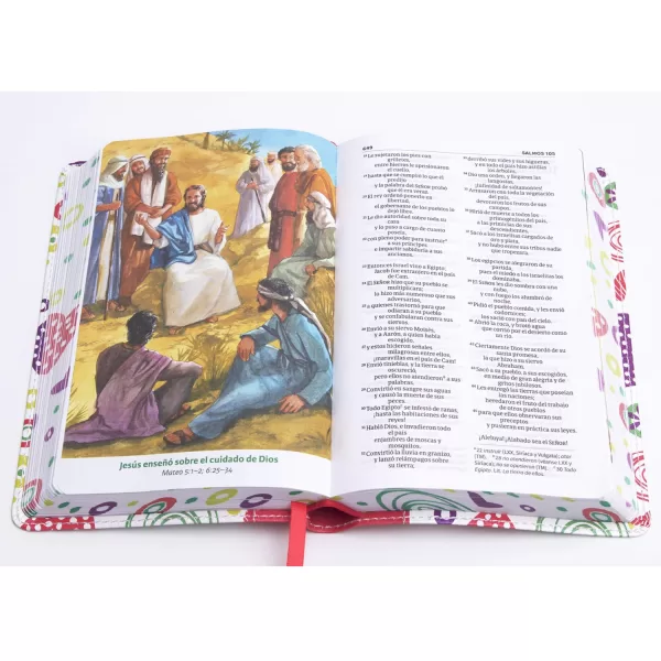 Biblia NVI Luz en mi camino corazones multicolor semi piel 8P - Imagen 4