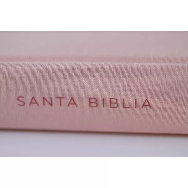 Biblia Reina Valera 1960 letra grande rosada c/flores  tapa dura en tela tamaño manual 10.5P - Imagen 6