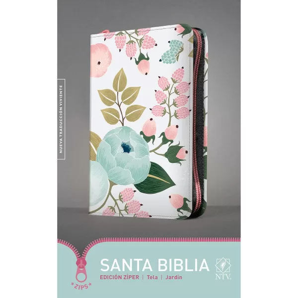 Biblia NTV Edicion ziper jardin tela 8.25P