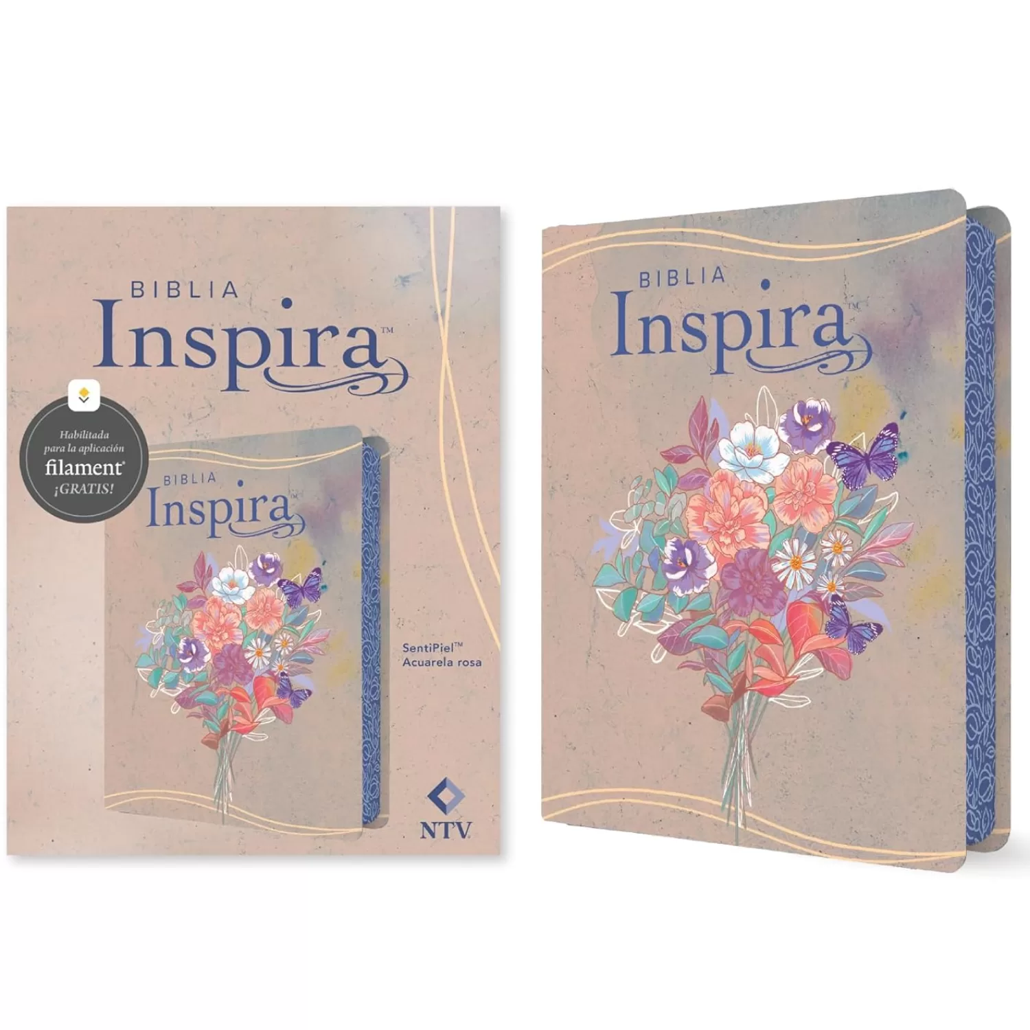 Biblia NTV Inspira Filament - Acuarela | Semipiel 8.25P - Imagen 5