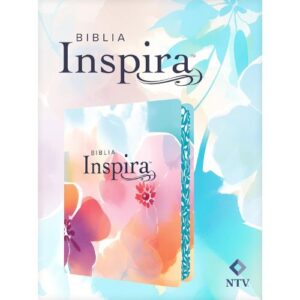 Biblia NTV Inspira Paraíso Floral con encuadernación en símil piel, ilustraciones para colorear