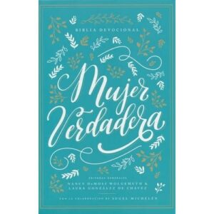 Biblia Devocional Mujer Verdadera NBLA en tapa dura color aqua, con lecturas diarias y espacio para anotaciones.