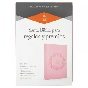 Biblia Reina Valera 1960 Regalos y premios rosa semi piel  tamaño manual