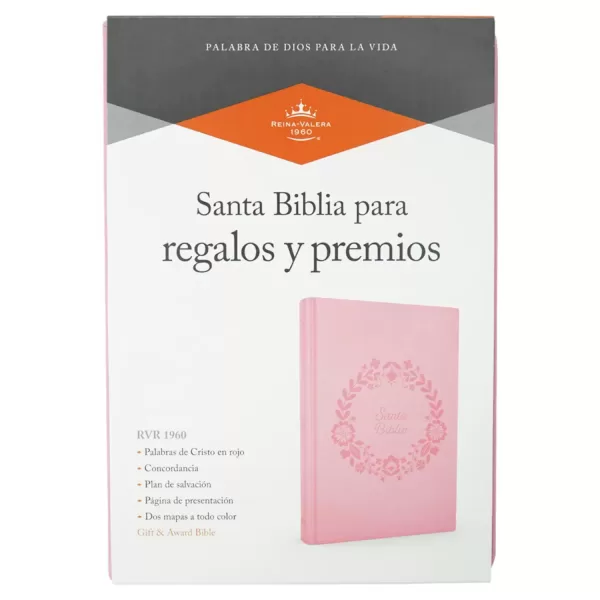 Biblia Reina Valera 1960 Regalos y premios rosa semi piel  tamaño manual