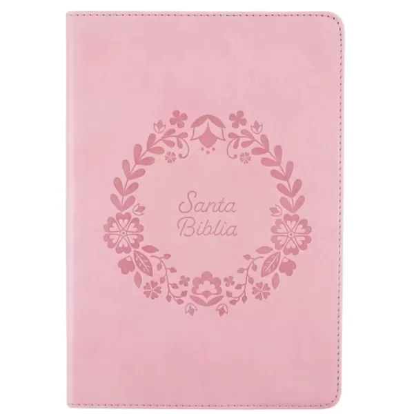 Biblia Reina Valera 1960 Regalos y premios rosa semi piel  tamaño manual - Imagen 2