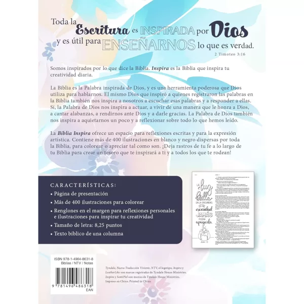 Biblia NTV Inspira paraiso floral semi piel - Imagen 4