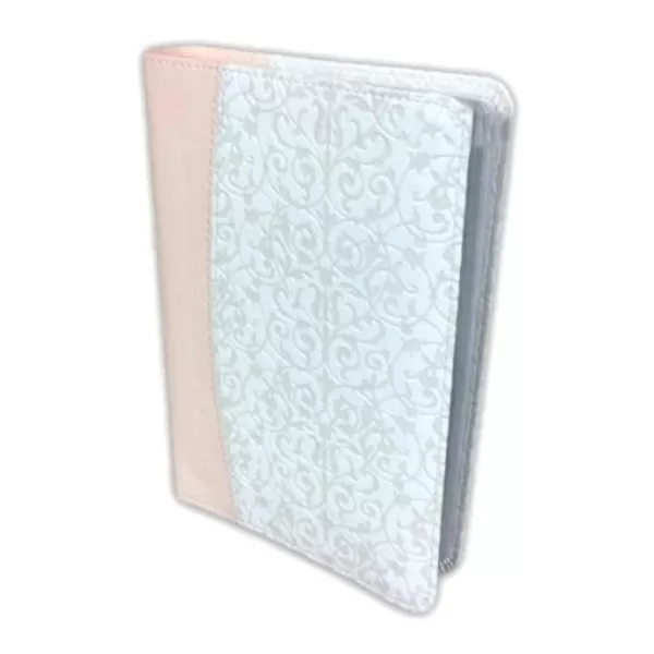 Biblia Reina Valera 1960 Recuerdo de boda filigrana blanco/palo de rosa semi piel concordancia 9P - Imagen 2