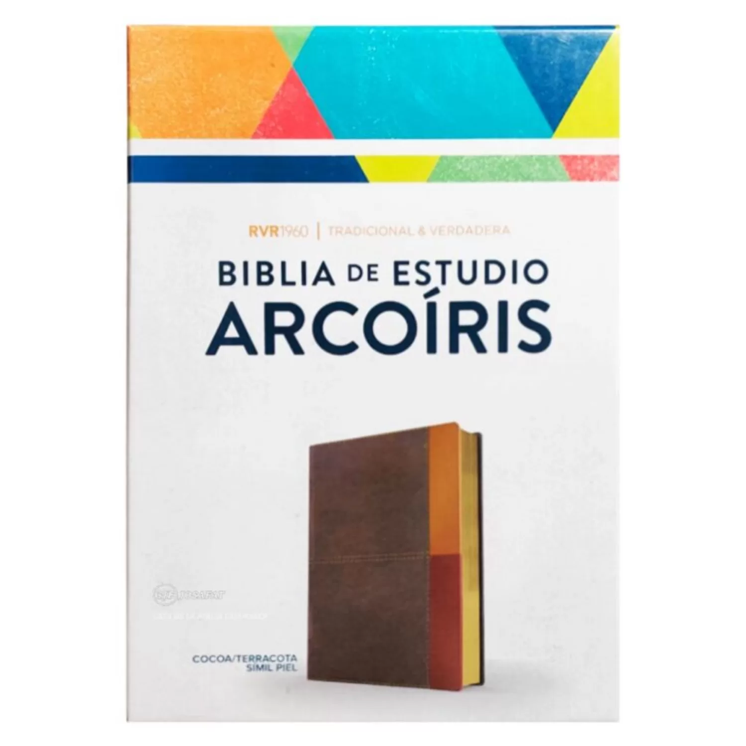 Biblia Reina Valera 1960 Estudio arco iris cocoa terracota semi piel