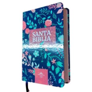 Biblia Reina Valera 60 mediana flores canto bronce letra grande PJR