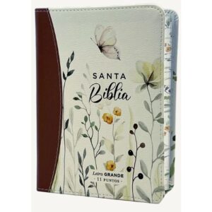 Biblia RVR60 Primaveral marrón imitación piel 11P Letra grande PRJ