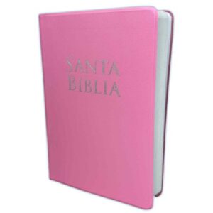 Biblia Reina Valera 1960 letra grande Vinil rosa edición especial Tamaño Manual 12P