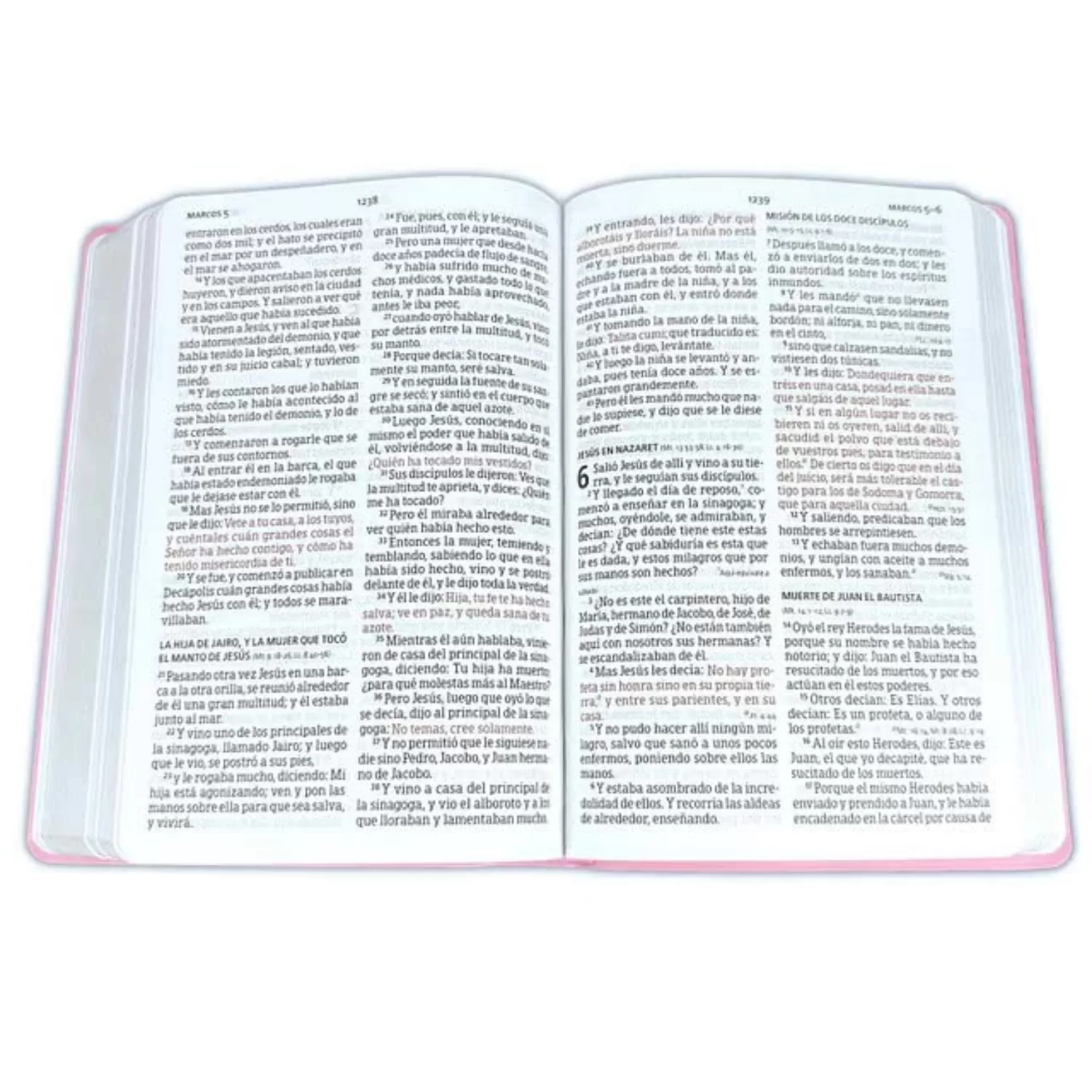 Biblia Reina Valera 1960 letra grande Vinil rosa edición especial Tamaño Manual 12P - Imagen 2