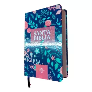 Biblia Reina Valera 60 mediana flores canto bronce letra grande PJR