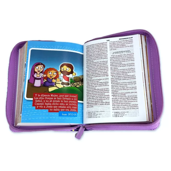 Biblia RV1960 Mi gran viaje lila imitación piel con cierre 8.5P - Imagen 2