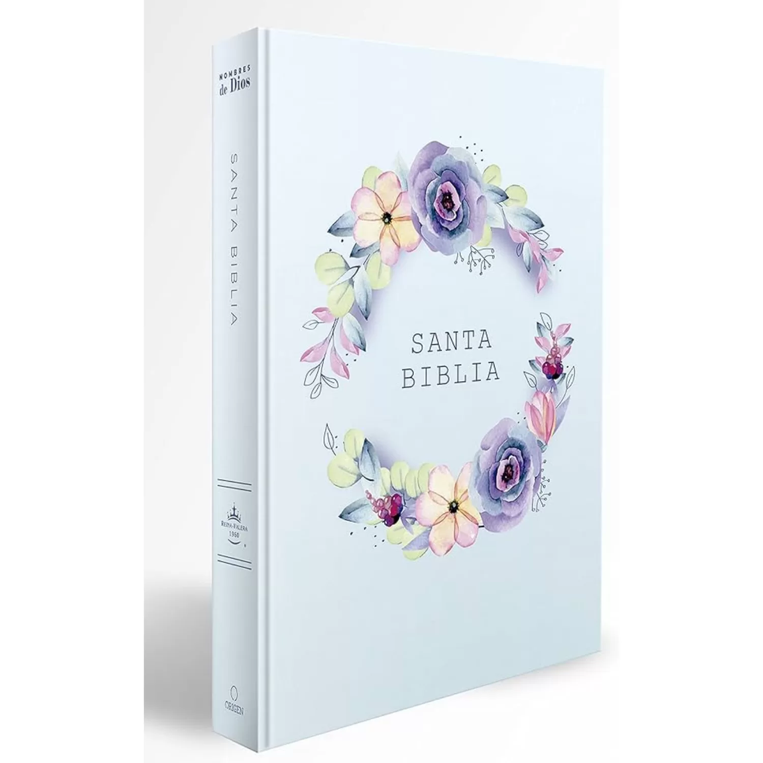 Biblia RV1960 Nombres de Dios tapa dura flores azules 10.5P Tamaño Manual PJR - Imagen 2