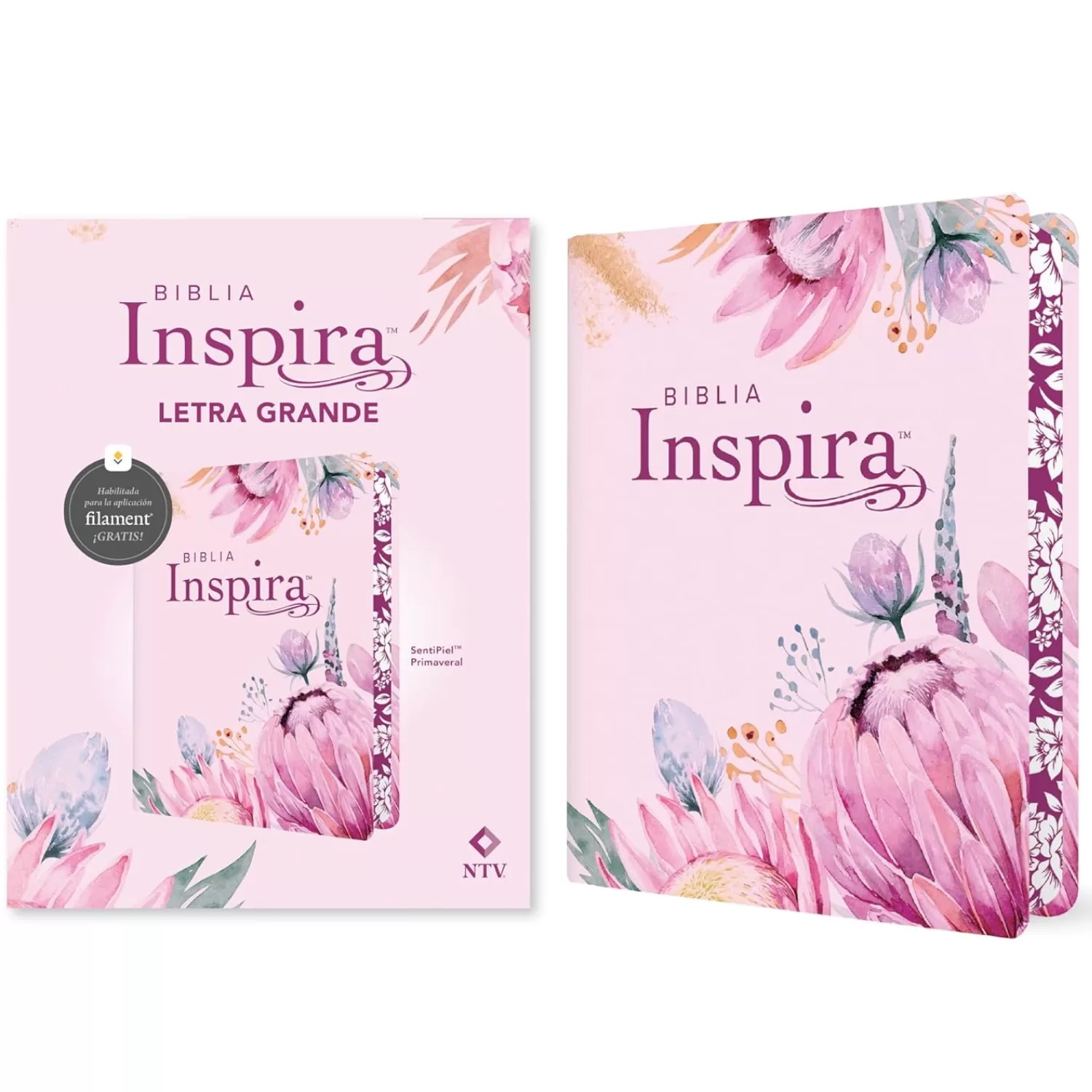 Biblia NTV Inspira con filament - Primaveral Semipiel - Leltra Grande 10.5P - Imagen 5