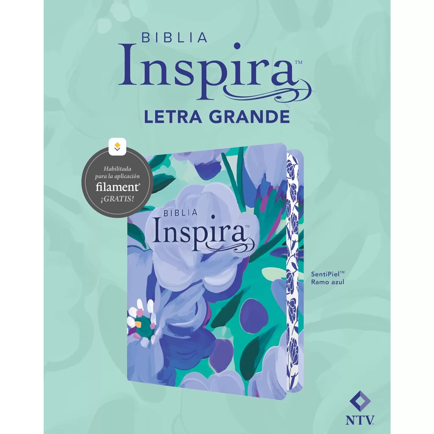 Biblia NTV Inspira con filament - Ramo azul - Letra Grande