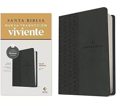 Biblia NTV valor prémium color gris con filament